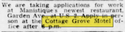 Garden Grove Motel - April 1962 Help Wanted